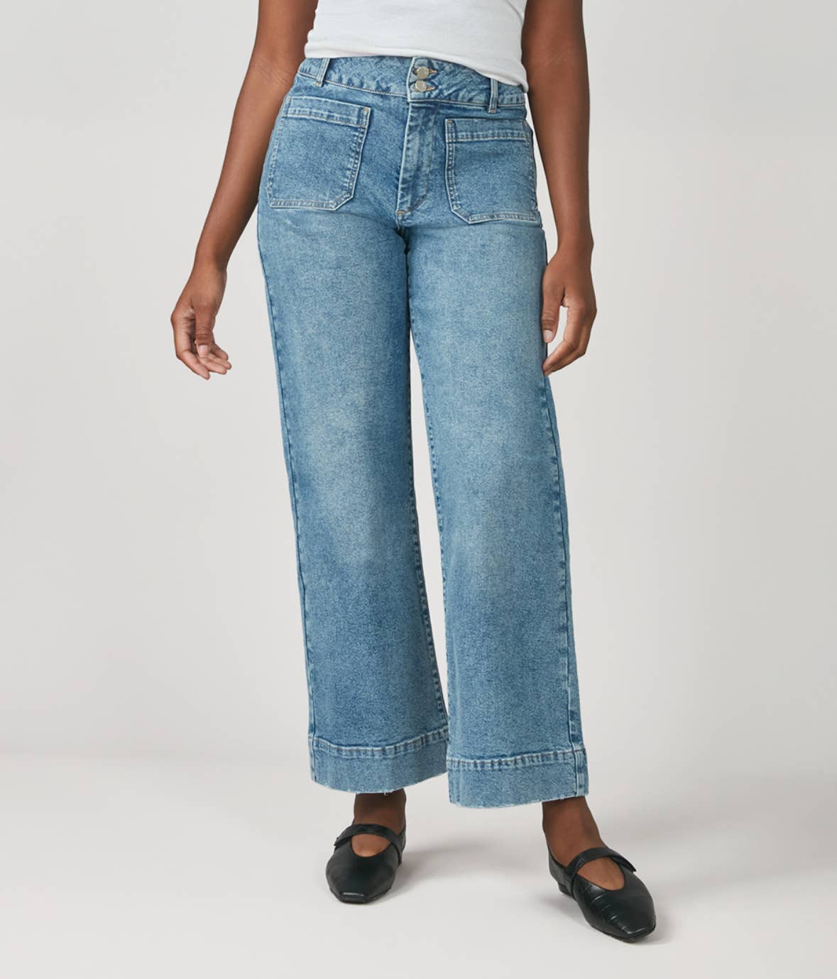 COLETTE-MDL High Rise Wide Leg Jeans 30" Inseam