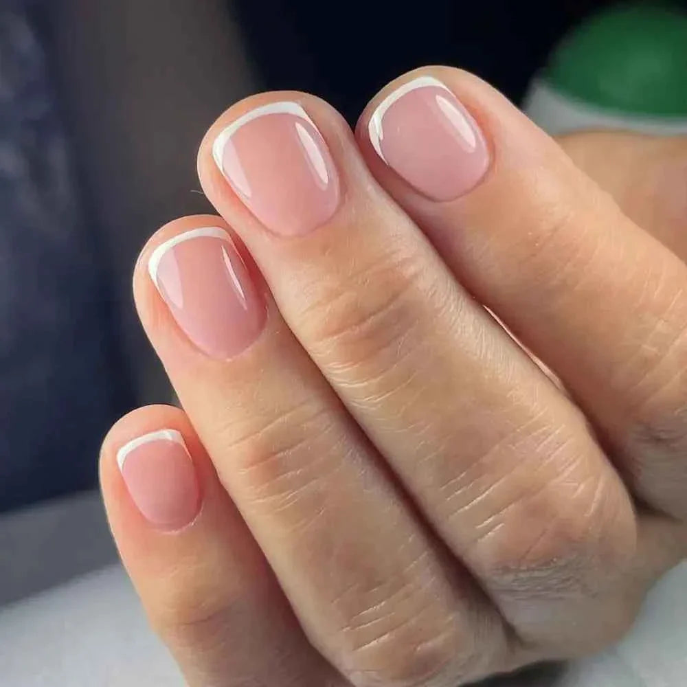 24Pcs Pink French Cartoon Snail Press-On False Nails